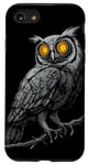 iPhone SE (2020) / 7 / 8 Owl on a branch with vintage camera lenses as eyes Case