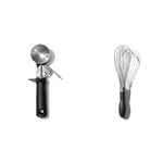 OXO Good Grips Classic Swipe Ice Cream Scoop, Black/Stainless Steel & Good Grips Balloon Whisk, Black, 28cm