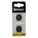 NextBatt Knappcellebatteri CR2016, 3V - 2-pak