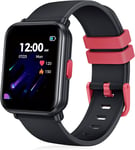 Montre Connectée Enfant Sport Smartwatch: 1.4" Etanche Ip68 Ecran Tactile Fille Connectee Bracelet Garcon Fitness Watch Avec Sommeil Tracker Cardiaque Frequence Podometre Temperature (Noir)