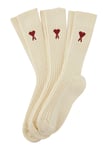 Ami Paris 3-Pack Socks Three Pack Gift-Set Ami De Coeur Offwhite 43-46