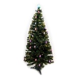 WeRChristmas 5 ft Pre-Lit Fibre Optic Christmas Tree with Slow Changing LED Lights, Green