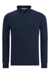 Hugo Boss Black Mens Emarlo Half Zip Knitwear Dark Blue - Size 2XL