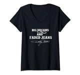 Big Dreams and Faded Jeans Dolly Parton V-Neck T-Shirt