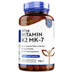 Vitamine K2 MK-7 200mcg - 365 micro-comprimés végétaliens (pas de gélules) - Contribue au maintien d'une ossature normale - Ménaquinone MK7 très puissante - Nutravita