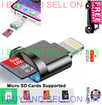 Mini Micro SD TF Card Reader Adapter iPad iPhone 14 13 12 11 Pro Max XS XR 8 7 6