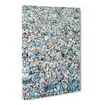 One Thousand Pebbles Painting Modern Canvas Wall Art Print Ready to Hang, Framed Picture for Living Room Bedroom Home Office Décor, 30x20 Inch (76x50 cm)