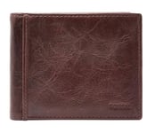 Fossil Portefeuille pour hommes Ingram, Portefeuille en cuir brun 11,43 cm L x 1,9 cm l x 8,89 cm H ML3784200