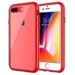 Iphone 8 Plus:lle ja Iphone 7 Plus:lle yhteensopiva kotelo, iskuja vaimentava puskurin suojus (punainen)