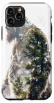 Coque pour iPhone 11 Pro Bigfoot Figurine Sasquatch Yeti Nature Double exposition Art