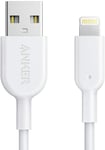Anker Powerline II Lightning Cable 6ft MFi Certified White for iPhone 12 /11 /XR