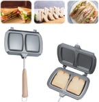 Sandwitch Toaster, Croque Gaufre, Appareil Panini Grill Antiadh¿¿sive, Plaques de Cuisson Double Face D¿¿tachable Avec Poign¿¿e pour Panini Collation et Petit D¿¿jeuner