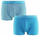 Beverly Hills Polo Club Mens 2-Pack Trunks - Blue material_cotton - Size Small