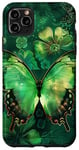 Coque pour iPhone 11 Pro Max Green Pop Art Floral Esthétique Y2k Ailes de fée Papillon Alt