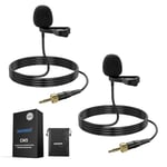 NEEWER Packs de 2 Microphones Cravate à Revers, Microphone Cravate à Condensateur Omnidirectionnel Filaire à Clipser, Compatible avec DJI Rode Wireless GO II, émetteur de Micro sans Fil, CM5