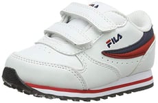 FILA Mixte Enfant Orbit Velcro Tdl Sneaker, White Dress Blue, 25 EU