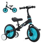 UBRAVOO Fit 'n Joy Vélo d'entraînement pour Tout-Petits débutants, 4 en 1 Draisienne Enfants avec des Options de pédales et de Roues d'entraînement, Trike to Bike Draisienne Evolutive pour Bébé (Bleu)