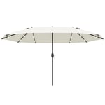 4.4m Double-Sided Sun Umbrella Patio Parasol Solar Lights