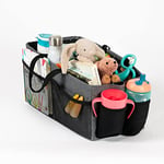 Diono Travel Pal XL Organiseur de siège arrière de voiture, 12 compartiments pour jouets pour enfants et animaux domestiques, porte-gobelet isotherme, rangement divisible, poignées de transport