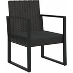 Fauteuil de jardin avec coussin Noir Résine tressée Vidaxl Noir