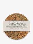 LIGA Round Cork Coaster, Set of 4, Natural