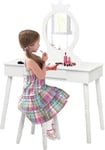 Coiffeuse pour enfants avec tabouret coiffeuse et chaise table cosmetique avec miroir et tiroir egalement comme bureau