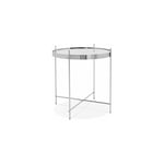 M&s - Table basse design ronde 42,7x45 cm en verre et métal gris - julio