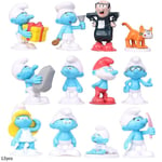 12-pack Smurfar Figurer Leksaker Samlarobjekt Mini Figurer Set Tårta Topper Dekoration Fest Favoriter Leveranser Gåvor