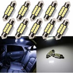 Keyoung - 31MM Ampoule C5W led Ampoule Navette led avec 2835 8SMD 6500k pour Plafonnier de Voiture DC12V 10pcs