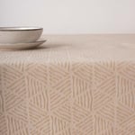 BELUM 31990C Nappe Anti-Taches Jacquard Taille 200 x 155 cm Nappe Anti-Taches Toucher Extra Douce Couleur Beige Nappe Tissu 70% Coton 30% Polyester