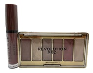 Revolution Sheer Lip Gloss 110 CHAUFFEUR & Pro Shadow Palette ultimate Set