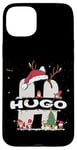 Coque pour iPhone 15 Plus Chemise de Noël Hugo avec nom Hugo pour Noël amusant