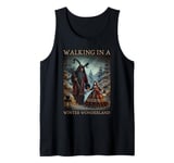 Retro Funny Walking in a Winter Wonderland Merry Christmas Tank Top