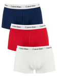 Calvin Klein3 Pack Low Rise Trunks - White/Red Ginger/Pyro Blue