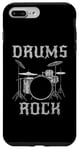 Coque pour iPhone 7 Plus/8 Plus Batterie Rock, batteur fête des pères musicien rock Goth