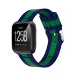 Fitbit Versa träningsklocka armband rem vävd nylon - Mörkblå Grön