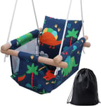 PELLOR Wooden Baby Swing Seat, Wood Tree Swing Seat with Backrest and Safety for