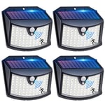 Lampe Solaire Extérieur Détecteur de Mouvement【4 Pack】, 3 Modes Spot Solaire Exterieur IP65 Etanche Lumiere Solaire Exterieur Eclairage Exterieur Solaire pour Jardin, Garage, Patio