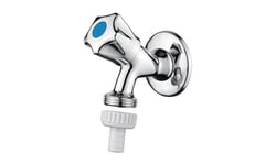 Ibergrif M22024, Vanne Anti-Retour pour Tuyaux, Robinet de Équerre avec Interrupteur à Poignée, Interface Standard, Convient au Lave-Vaisselle, Lave-Linge, Chrome, Argent