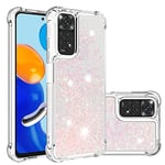 IMEIKONST Coque Compatible avec Redmi Note 11 4G Étui, Sables Mouvants Liquides Brillants Très Mince Transparente Silicone Antichoc TPU Bumper Housse pour Redmi Note 11S. Star Pink YBW