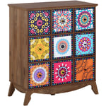 Beliani - Meuble de Rangement au Style Boho composé de 9 Tiroirs avec Motifs Psychédéliques différents 92 cm de Hauteur