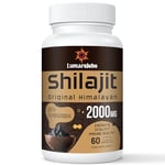 Shilajit Capsules 2000mg per Serving, Pure High Strength Shilajit with Ashwagandha, Original from Himalayan with 60% Fulvic Acid and 85+ Minerals, Natural Energy Boost, 60 Count (Pack of 1)