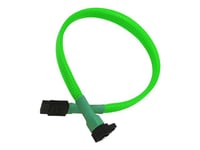 Nanoxia - Câble SATA - Serial ATA 150/300/600 - SATA pour SATA - 45 cm - connecteur à 90°, verrouillé - vert fluo