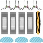 Ersättningsfilterborste tygtillbehör set (16 delar) för Ecovacs Deebot N8 Pro N8 Pro+ robotdammsugare