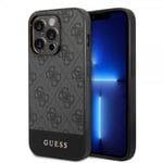 Guess iPhone 14 Pro Max Kuori Bottom Stripe Metal Logo Harmaa