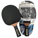 Donic Schildkröt Waldner 3000 Raquette de Tennis de Table Mixte Enfant, Noir/Rouge/Brun, 751803