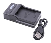 vhbw Chargeur USB de batterie compatible avec Panasonic Lumix DMC-FH8K, DMC-FH8S, DMC-FH8V, DMC-FP5 batterie appareil photo digital, DSLR, action cam