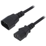 Cable rallonge C13 femelle vers C14 mal 1.8m 0.5mm2