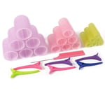 25-pack Hårrullar, Clips, Kam m. delare, Hårrullare, papiljotter multifärg