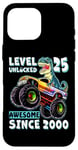 iPhone 16 Pro Max Level 25 Unlocked T Rex Monster Truck Dinosaur 25th Birthday Case